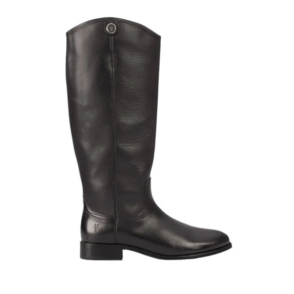 Frye Women's Melissa Button Leather Tall Riding Boots Black Size 9B - Picture 1 of 8